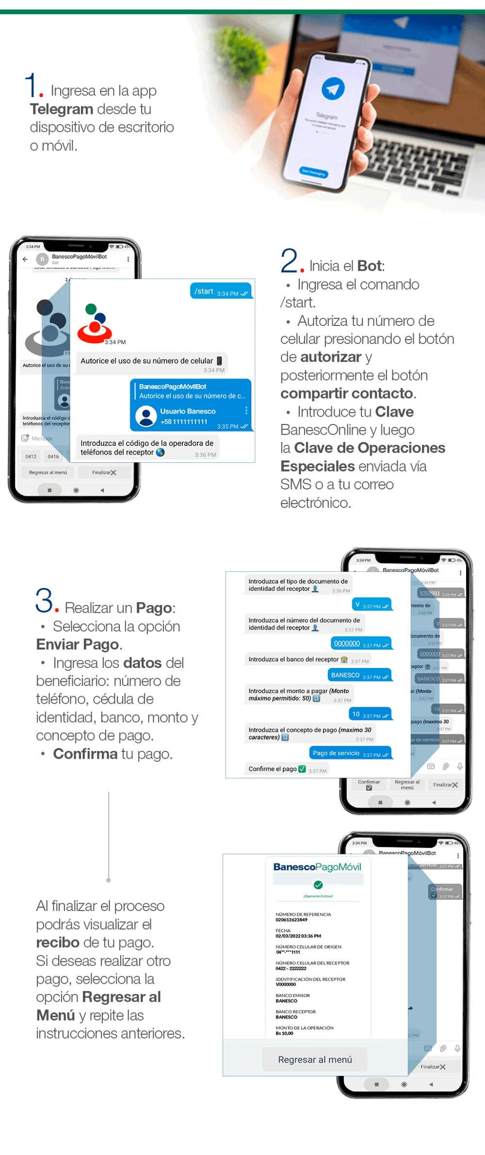 Realiza pagos móviles en Banesco por mensaje de manera fácil y segura