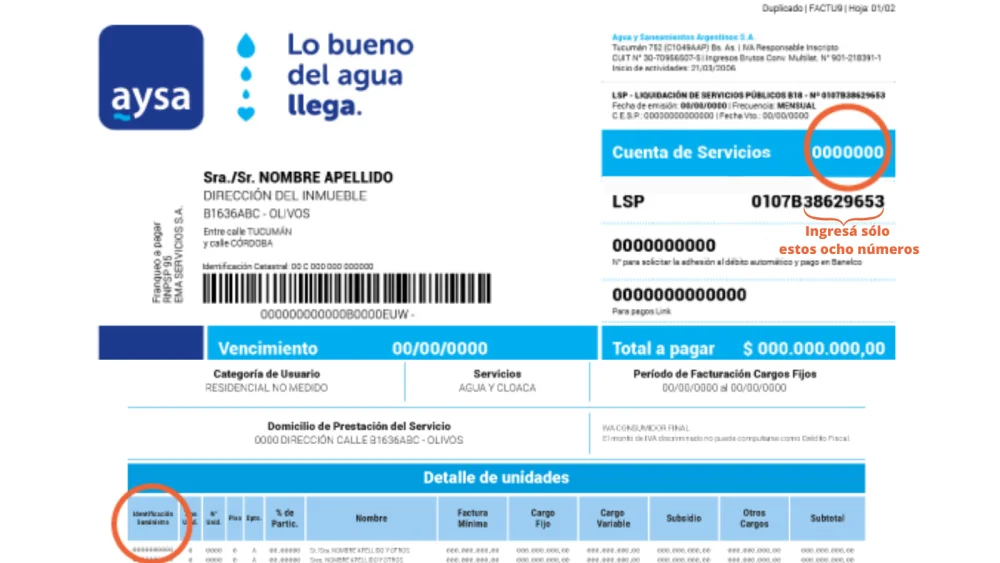 Conoce en detalle toda la información sobre tu estado de cuenta Aysa