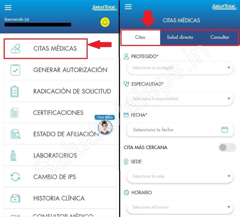 Solicitud de Citas Médicas en Salud Total: Guía paso a paso.