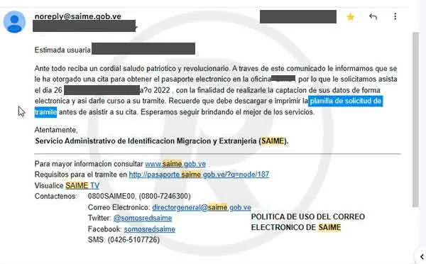 Solicitud de planilla de pasaporte SAIME: requisitos y pasos a seguir