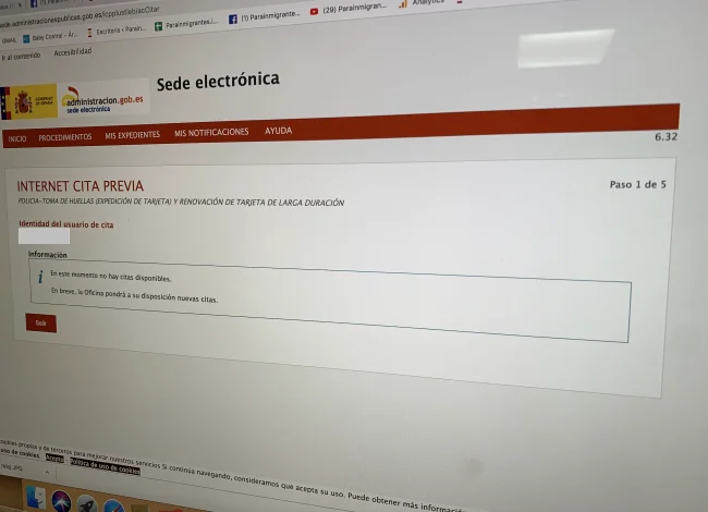 Problemas con Cita Previa Extranjería