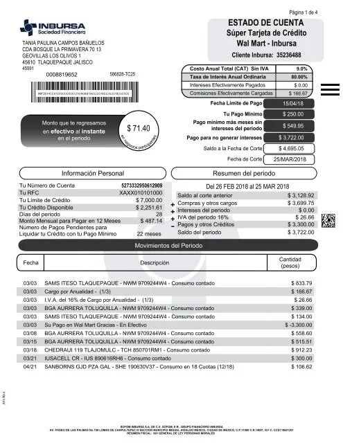 Estado de Cuenta Inbursa Aurrera: Registro y consultas