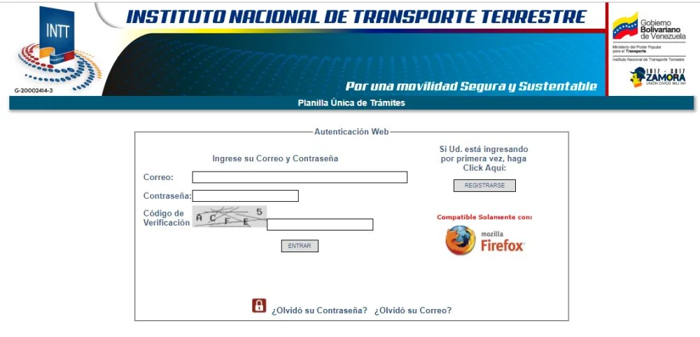 Registro y Planillas de la Misión Transporte en Venezuela