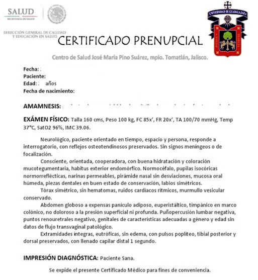 Conoce los pasos para tramitar el Certificado Médico Prenupcial