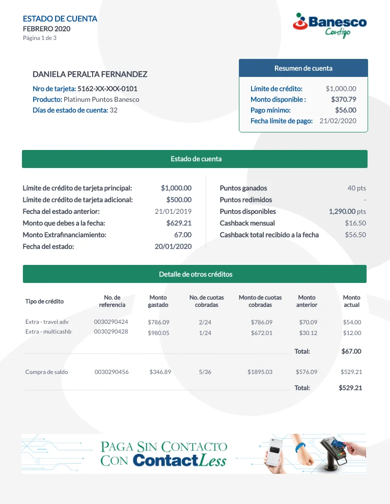Conoce todos los detalles del Estado de Cuenta Banesco