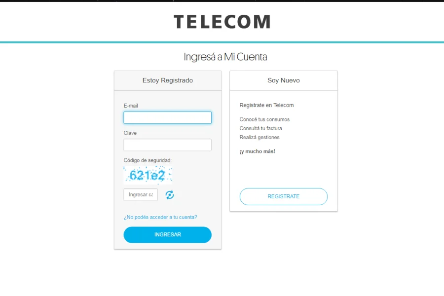 Registro y consulta de estado de cuenta Telecom