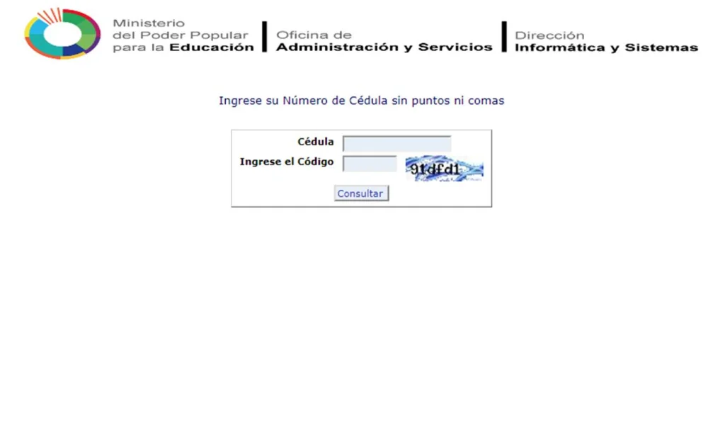 Oficina Virtual del Ministerio del Poder Popular para la Educación: trámites en línea