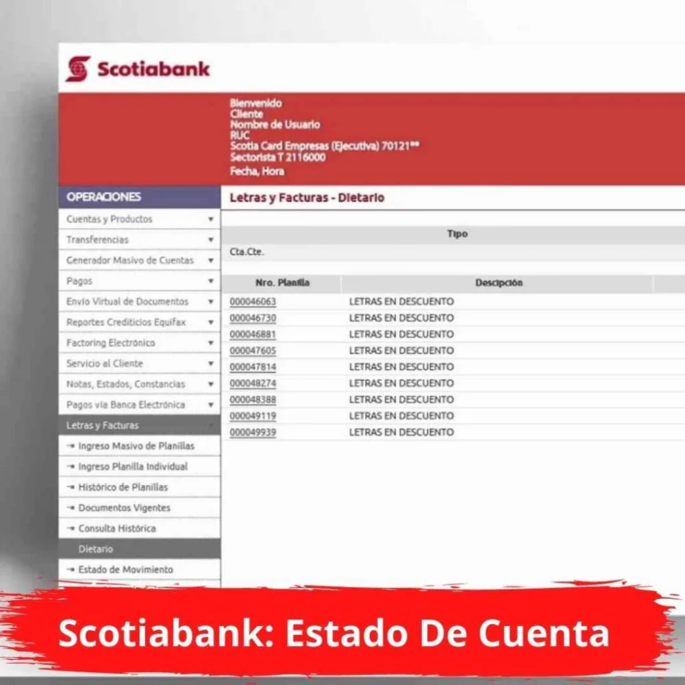 Requisitos para obtener el estado de cuenta Scotiabank