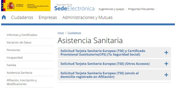 Solicitar tarjeta sanitaria Online en España