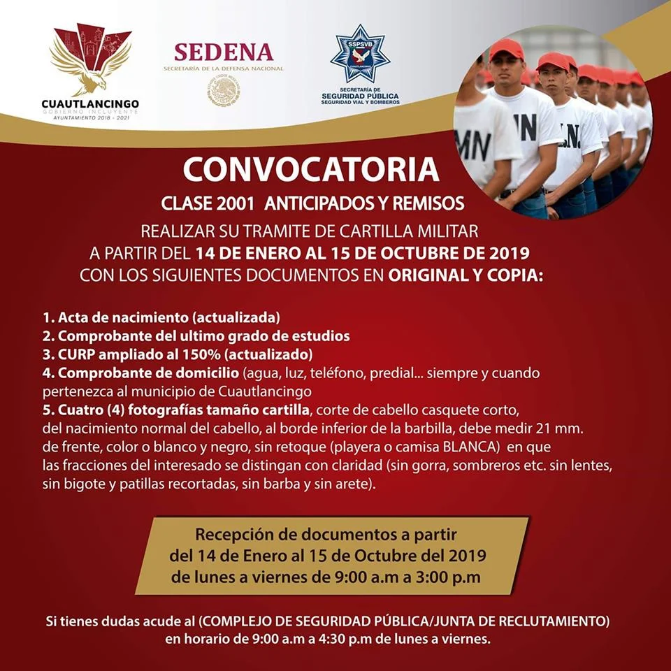 Requisitos actualizados para obtener la Cartilla Militar en 2019