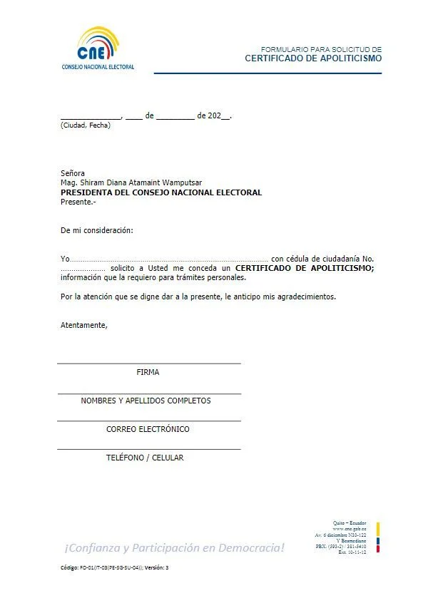 Certificado de no pertenecer a partido político en Ecuador: Guía paso a paso para obtenerlo