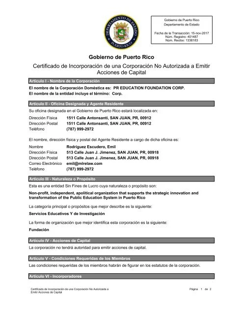 Guía completa para la Obtención del Certificado de Registro para Entidades Sin Fines de Lucro en Puerto Rico