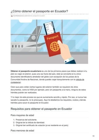 Todo lo que necesitas saber sobre el trámite y requisitos del pasaporte ecuatoriano: Guía completa
