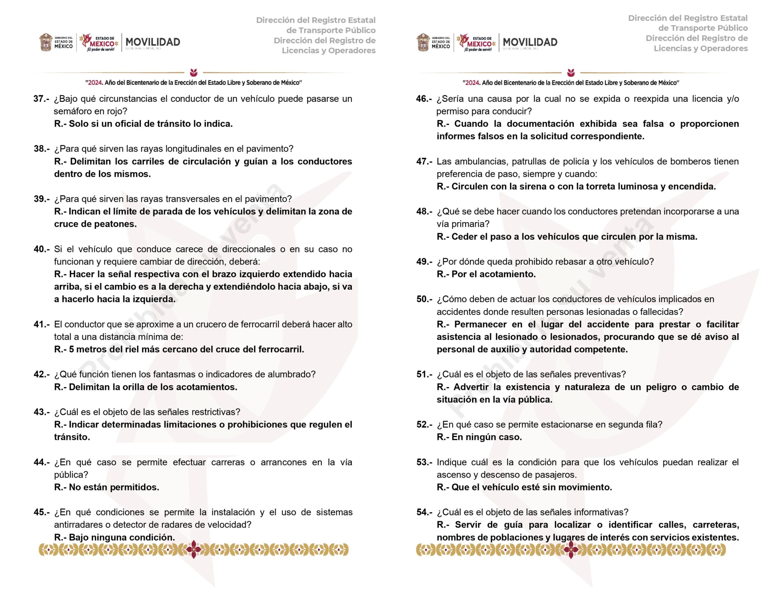 Guia De Examen Para Licencia De Transporte Publico
