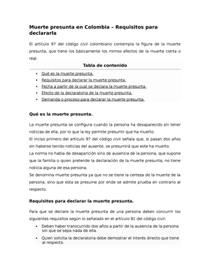 Solicitud de declaración de muerte presunta en Colombia: Guía paso a paso para tramitarla con éxito